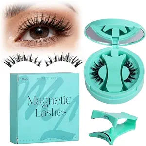 Magnetic Eyelashes with Applicator Kit, Portable Reusable Magnetic Eyelashes Natural Look without Eyeliner Glue-free False Lashes Waterproof Lightweight ZP04