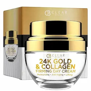 Clear Beauty 24K Gold & Collagen Day Cream Face Moisturizer – Dermatologist Tested, Anti Aging Korean Skin Care – Anti Wrinkle, Firms & Hydrates For Youthful Glow – Vegan, Clean Beauty – 1.69 Fl Oz