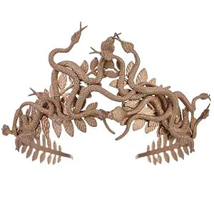 Gold Medusa Snake Crown - Medusa Cosplay Headband Halloween Costume Snake Headwear Greek Goddess Headdress Laurel Leaves Masquerade Party Photo Props