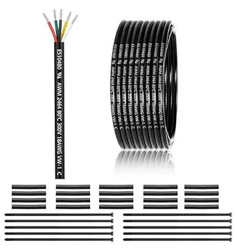 18 Gauge 5 Conductor Electrical Wire 50FT, UL 2464 18 AWG 5 Wire Cable