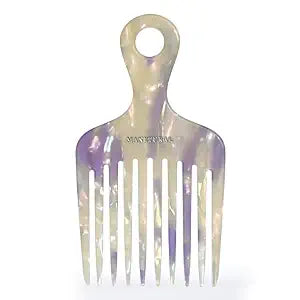 14MX hair picks for women, hair picks for curly, wide tooth comb for curls, afro pick, Acetate comb 5.5 inches(14 cm) (White purple, 1 PACK)