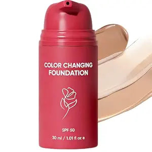 Korean Color Changing Foundation for Mature Skin, Lightweight Texture, 30ML