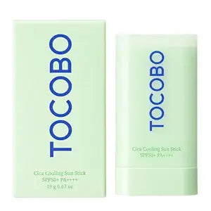 TOCOBO Cica Cooling Sun Stick SPF50+ PA++++ 1.69 fl. oz - Fermented Cica Complex, Cooling Sun Stick, Reduces Skin Temperature, Quick Soothing, Lightweight and Moisturizing Sun Stick
