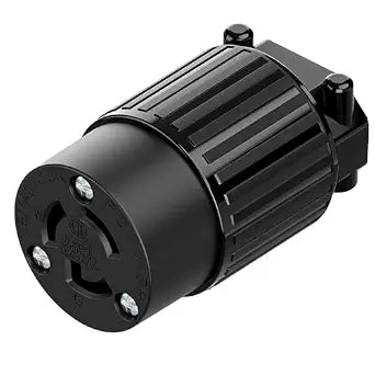 NEMA L7-15R Twist Lock Female Receptacle, ETL Listed 15A 277V Rewireable Cord End Socket, UL94-V0 Fire-Resistant Nylon Copper, Fits 10~18AWG SJT/SVT Cord, Black Industrial Connector