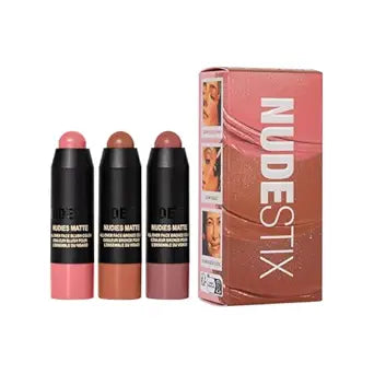 Nudestix Sunkissed Blush & Bronze 3-Piece Mini Kit ï¿½ï¿½ï¿½ Matte Cream Makeup Sticks for Cheeks, Eyes & Lips | Includes Sunkissed Shade, Travel-Friendly & Vegan | Limited Edition Gl