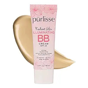 p��rlisse Radiant Glow Illuminating BB Cream with SPF 30 - Glow BB Cream Enriched with Goji & Hawthorn Berry for Dewy Skin - Helps to Improve Skin Texture & Radiance - Light Medium (1.4 oz)