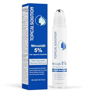 5% Minoxidil Topical Solution Roll-On for Men – Hair Growth Serum Extra Strength Hair Regrowth Treatment with Easy Roll-On Applicator