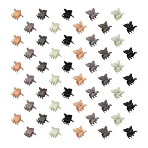 50 Pack Mini Butterfly Hair Clips，Small Claw Hair Clips for Women and Girls (Matte 5 colors)
