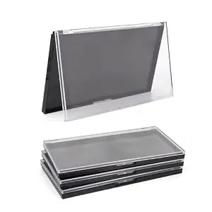 Magnetic Makeup Palette with Clear Top, 3Pack Empty Eyeshadow Pan Dispensing Storage Box with 60Pcs Adhesive Metal Stickers for DIY Cosmetics Lipstick Blush Powder-7.71ï¿½ï¿½ï¿½X4.33ï¿½ï