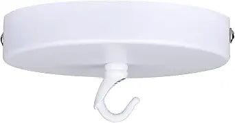Helunsi Ceiling Canopy Kit, White Chandelier Pendant Light Canopy Kit, 4-3/4 Inch Ceiling Light Cover Plate with DIY Lamp Hook, Hanging Lamp Fixture Plate Base - Rated 20lbs