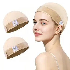Velvet Non Slip Wig Grip Cap with Band for Women, Blonde, 2 Pack