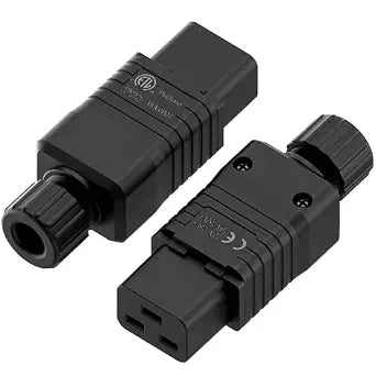 (2PACK) IEC 320 C19 Plug, 20A/125V, (ETL Verified) 16A/250V UPS/PDU Replacement Cord End Connector, 20AMP 16AMP UPS Plugs, Black