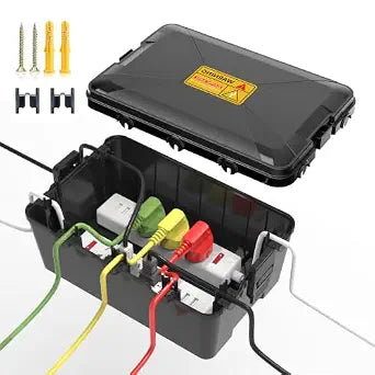 Large Outdoor Electrical Box Waterproof IP54 Extension Cord Cover w/7 Ports