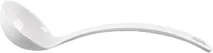 Restaurantware Voga 2.5 Ounce Melamine Ladles 10 Premium Soup Ladles - Ergonomic Handle Heavy-Duty White Melamine Ladle Spoons Serve Chili Gravy Dressing or Sauce For Home Or Restaurants