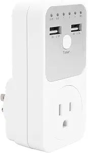 Dual USB Timer Socket with Countdown - Programmable Power Strip for Home Appliances, Overload Protection & Energy Saving Outlet(US Plug)