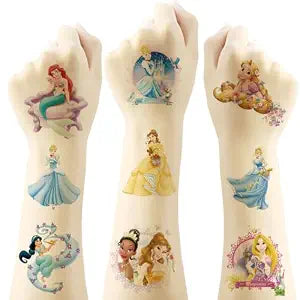 20 Sheets Princess Temporary Tattoos for Kids, Birthday Party Favors, Cute Cartoon Decoration Sticker Gifts for Girl Boys Home Activity Class Prizes Carnival Christmas Rewards