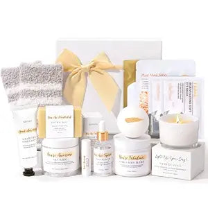 Spa Gifts for Women 13Pcs Mothers Day Gifts Happy Birthday Gift Baskets, Christmas Relaxing Home SPA Kit Bath Set Self Care Package Thank You Box for Mom Her Sister Teacher Friends Friendship