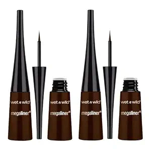 wet n wild MegaLiner Liquid Eyeliner - Dark Brown (Pack of 2)