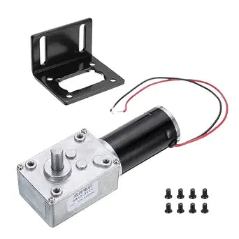 MECCANIXITY High Torque Turbine Worm Geared Motor DC 12V 8mm 60RPM