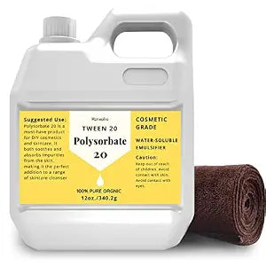 12 oz Polysorbate 20 Emulsifier, Premium Polysorbate 20 (Tween 20) Liquid