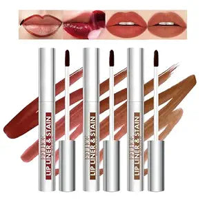 Lip Stain Peel Off, 3 Pcs Peel Off Lip Liner Stain Set Lip Tint Stain Peel Off Lip Stains for Women Peel Off, Waterproof Long-Lasting Lip Stain Peel off Tint Tattoo, Transfer-proof No Smudging
