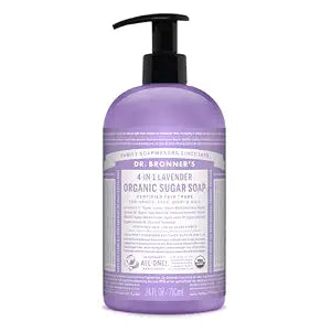 Dr. Bronner's Organic Sugar Soap, Lavender Liquid Cleanser, 24 oz