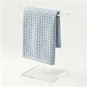 Hand Towel Holder T-Shape Acrylic Hand Holder for Bathroom,Headband and Lightweight Bathroom Racks,Kitchen Transparent Holder,Acrylic Waterproof Counter Organizer (First Floor)