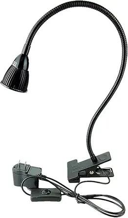 QUANS 5W COB Clip-on Adjustable Gooseneck Cool White LED Desk Reading Light