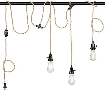 28.5ft Dimmable Plug-in Pendant Light Cord Kit with Triple E26 Socket