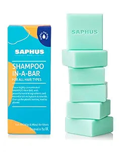 6Pcs Sulfate-Free Shampoo Bars for Oily Hair & Scalp Cleansing - Solid Shampoo Soap Set (8.46oz Travel Size) - Vegan, Cruelty-Free Hair Care for Women & Men - Blue
