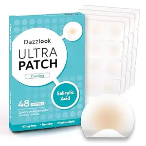Ultra Pimple Patches, Zits and Blemishes Patch with Salicylic Acid (48 Counts), Invisible Hydrocolloid Spot Patch Day & Night Absorbing Patch for Face and Skin