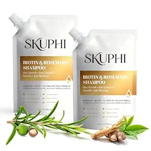 Rosemary Amino Acid Shampoo, Biotin Hair Growth Shampoo for Thinning Hair Women and Men Hair Loss Zinc PCA + Hydrolyzed Silk, Balancing & Nourishing Formula, 8.45 fl oz, 2-Pack