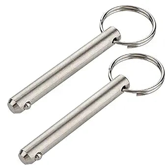 2 Pcs Large Quick Release Pins, Diameter 3/8"(9.5mm), Usable Length 2.4"(61mm), Overall Length 3"(76mm), Full 316 Stainless Steel, Bimini Top Pin, Marine Hardware