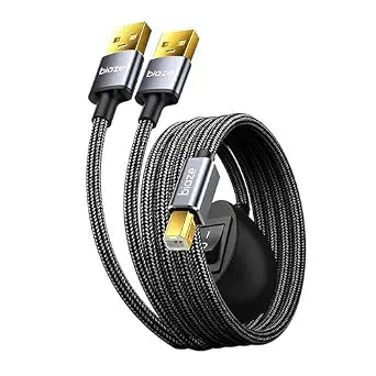 Printer Splitter for Two Computers, USB A to USB B Printer Cable 11.5ft