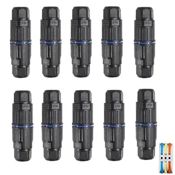 10PCS IP68 Waterproof Electrical Cable Connector, Outdoor 3 Way Junction Box, Waterproof Wire Connectors with Replaceable Lever Wire Connectors for AWG 28-12, Quick Screwless Installation