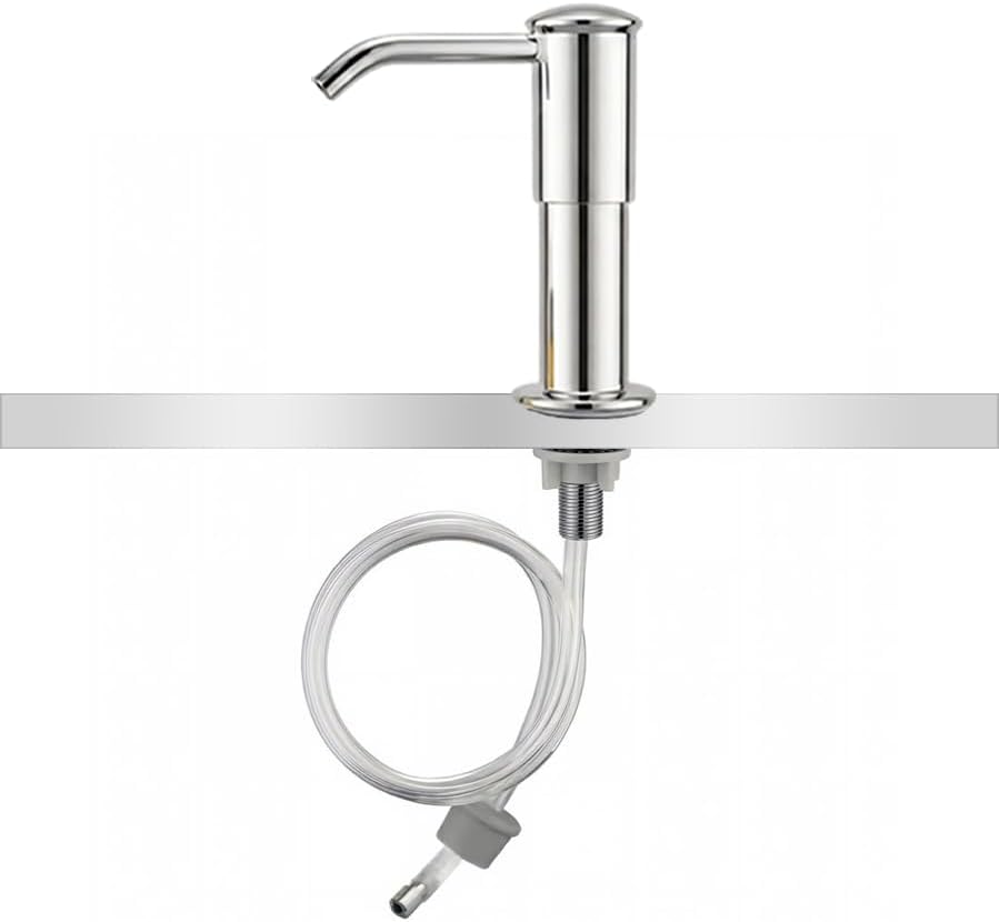 Sink Soap Dispenser, Chrome-Plated ABS Plastic, Kitchen Soap Dispenser, Dispenser Pump with 47" Extension Tube kit