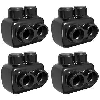 OHLECTRIC 4 Pack - Insulated Wire Connector 2 Port Single Side Entry for 250-6 Wire Range Lugs with 5/16 Hex Screw, Pre-Filled with Oxide Inhibitor - Wire Connectors, Electrical Connectors, Wire Tap