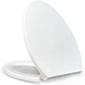KHE Elongated Toilet Seat 18.5 Inch, Soft Close, White
