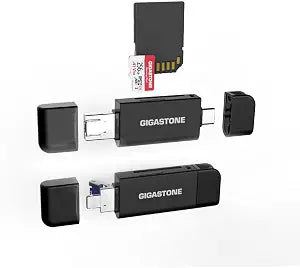 GIGASTONE SD Card Reader 2-Pack, 5-in-1 USB-A/USB-C Card Reader, Dual Slot for SD/Micro SD/SDHC/SDXC, Compatible with Laptop, PC, iPhone16/15, MacBook Pro/Air, iPad Pro, Android