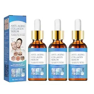 3 Pcs Facial Serum， Anti-aging Collagen Face Serum，Facial Skin Nourishing Hydrating Moisturizing Skin Care Essence，Tighten Skin，Reduces Wrinkles and Fine Lines，1.01 FL OZ Each