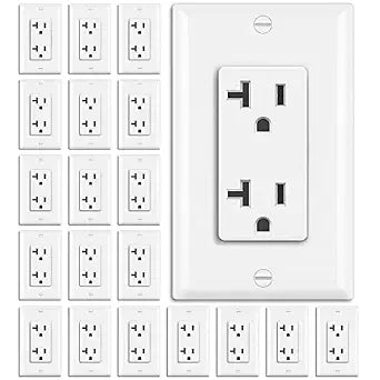 BESTTEN 20 Pack 20 Amp Decorator Receptacle, Electrical Wall Outlet