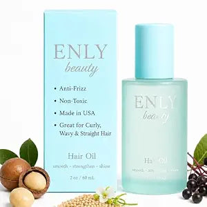 Anti Frizz Hair Oil For Curly, Wavy & Straight Hair | Macadamia Oil, Elderberry, Meadowfoam Seed, Squalane, Dimethicone