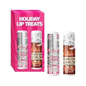 Hempz Fall Lip Balm, Pumpkin Spice and Peppermint Candy, 2-Pack,.25 oz