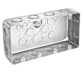 Yaocom 1 Pack 4 Gang Square Metal Electrical Box