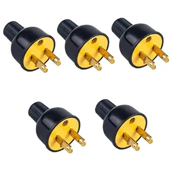 15A 125V Non-Grounding Plug 5-Pack for Lamp and Small Appliance