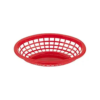 G.E.T. OB-734-R Oval Serving/Bread Basket, 8" x 5.5", Red (Pack of 12)