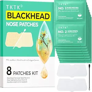 TKTK Blackhead Nose Patches, Gentle 3-Step Melting Blackhead, 8 Pcs