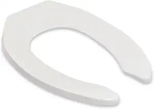 VICAR M-FLUX Commercial Elongated Open Front Toilet Seat  Heavy Duty Plastic, Stainless Steel Hinges, No Lid, Reinforced for Public & Industrial Restrooms, White