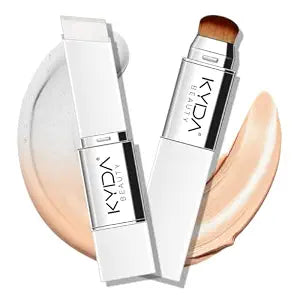 KYDA Color Changing Foundation Stick, 2-in-1 Dual Ended Eraser Foundation with Brush, Natural Glow Creamy Base Makeup, Medium to Full Cover, Lightweight Blendable with Skin Care Formula, NATURAL