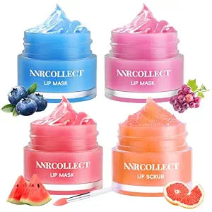ANRCOLLECT 4-Pack Lip Scrub and Lip Mask Set